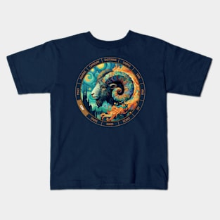 ZODIAC Aries - Astrological ARIRS - ARIRS - ZODIAC sign - Van Gogh style - 10 Kids T-Shirt